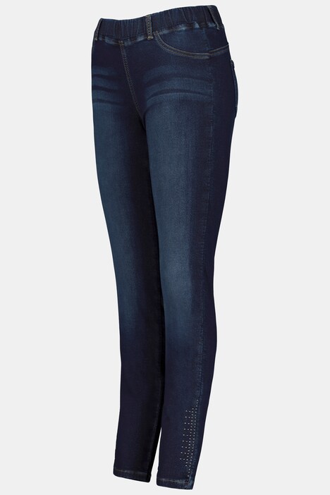 Jeggings Julia, schmal, Schmuckdetail, Sweatdenim