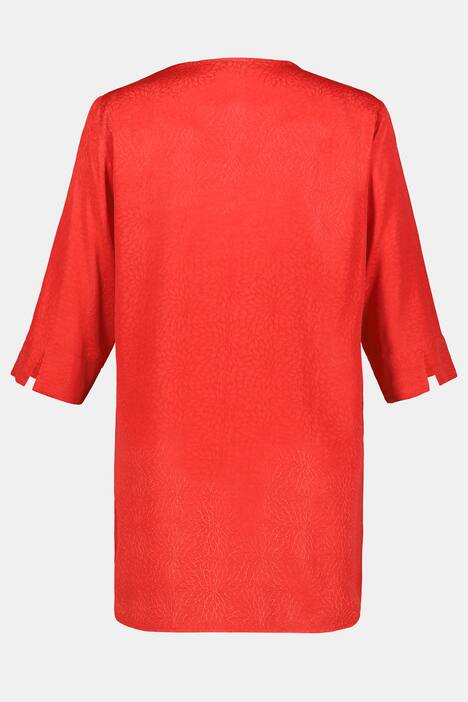 Tunika, Zierfalte, 3/4-Ärmel, Blüten-Jacquard