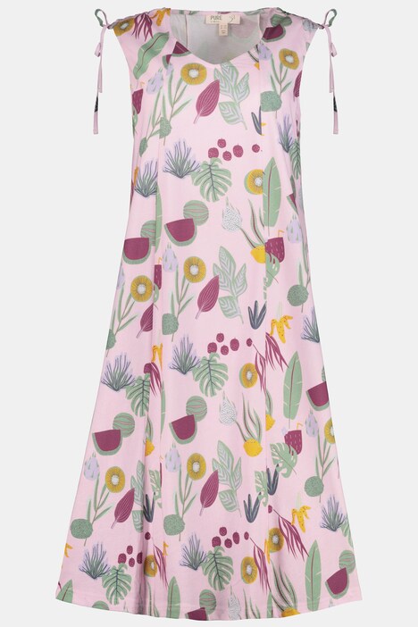 Kleid, Tropical-Print, ärmellos, Biobaumwolle