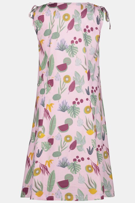 Kleid, Tropical-Print, ärmellos, Biobaumwolle