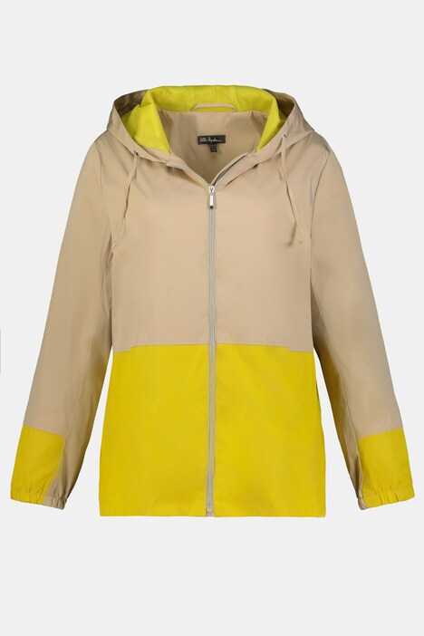Funktionsjacke, Colorblocking, wasserabweisend, Kapuze
