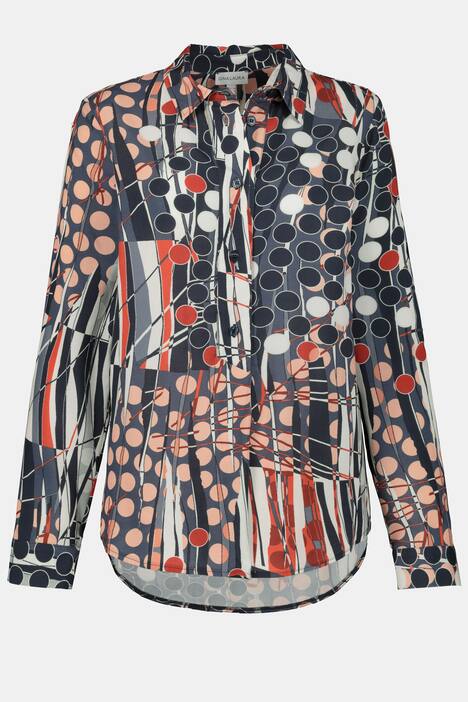 Bluse feel good, grafischer Druck, Langarm