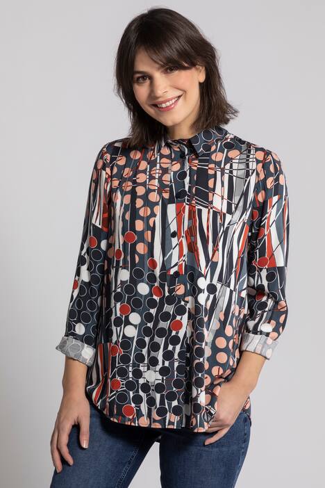 Bluse feel good, grafischer Druck, Langarm