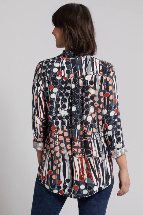 Bluse feel good, grafischer Druck, Langarm