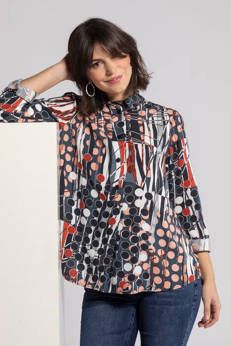 Bluse feel good, grafischer Druck, Langarm