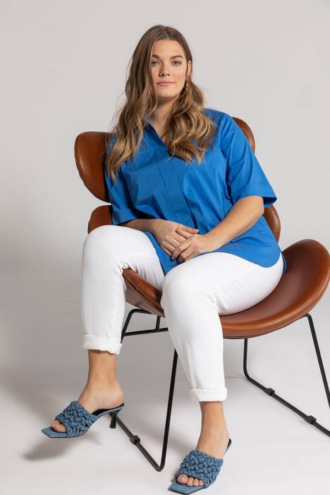 Crinkle Texture Button Front Stretch Shirt