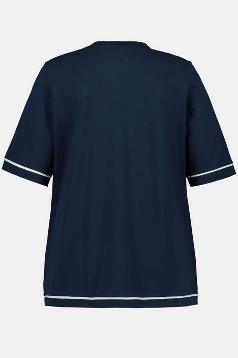 T-Shirt, Streifen-Abschlüsse, Halbarm, Biobaumwolle