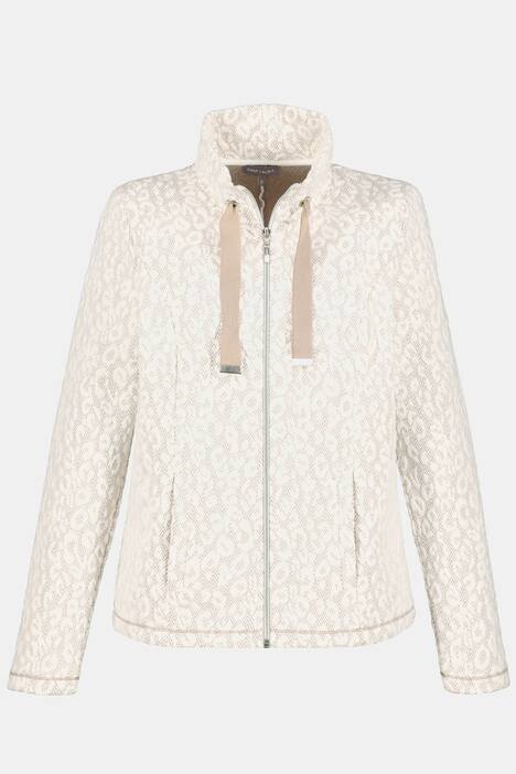 Sweatjacke, Leostruktur, Stehkragen, Langarm