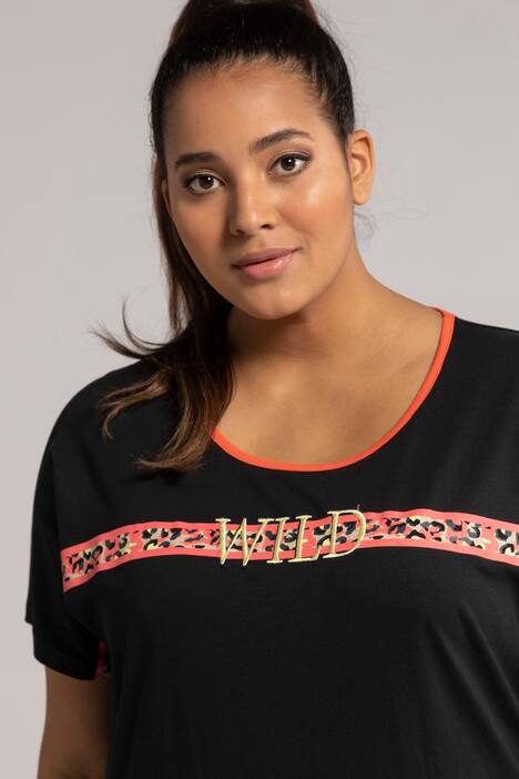 Pyjama-Shirt, Animalstreifen, Oversized, Biobaumwolle