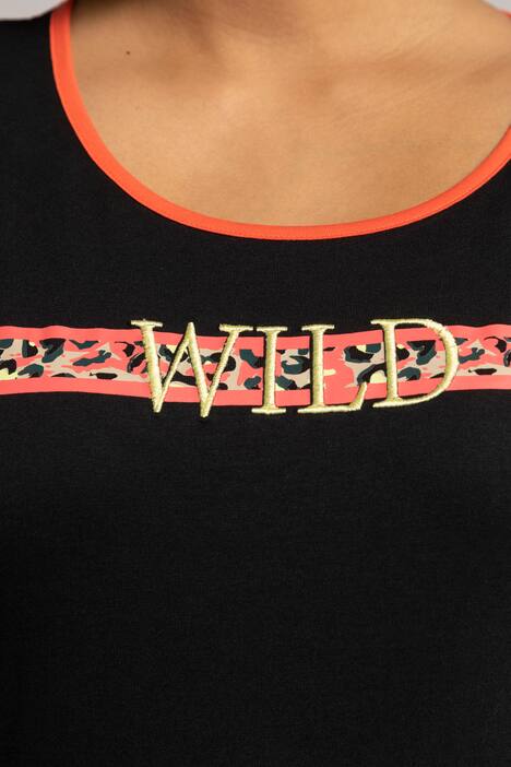 Pyjama-Shirt, Animalstreifen, Oversized, Biobaumwolle