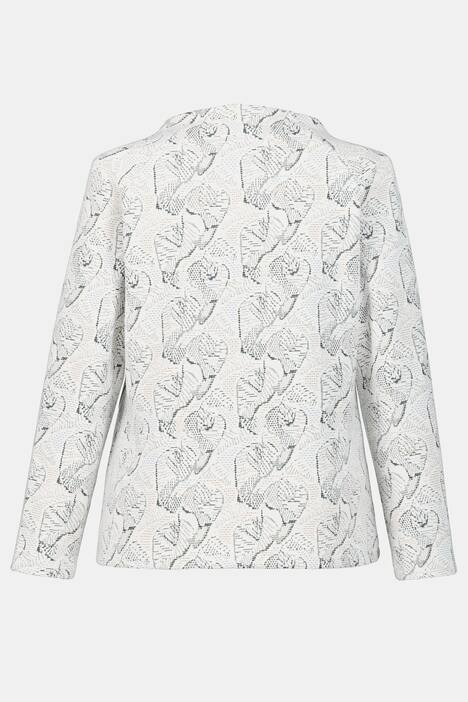 Sweatshirt, Jacquard-Muster, Stehkragen, Zipper, Langarm