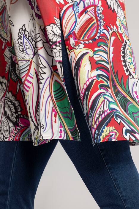 Longtunika, A-Linie, 3/4-Ärmel, Paisley-Design
