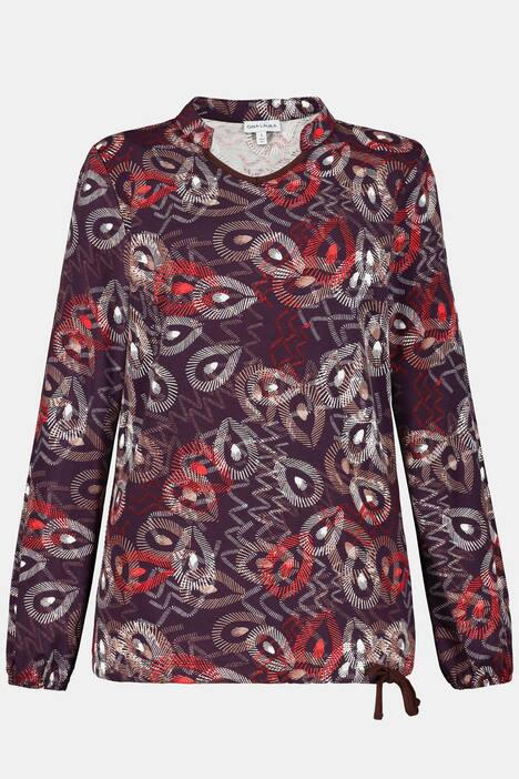 Shirt, Mustermix, V-Ausschnitt, Langarm