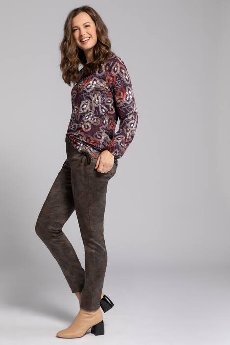 Shirt, Mustermix, V-Ausschnitt, Langarm