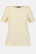 Stripe Round Neck Short Sleeve Linen Blend Shirt