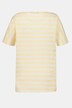 Stripe Round Neck Short Sleeve Linen Blend Shirt
