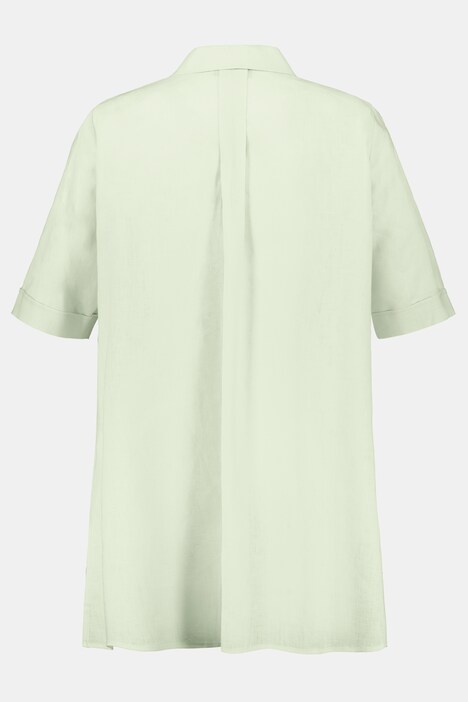 Bluse, Halbarm, weiter Zipfelsaum