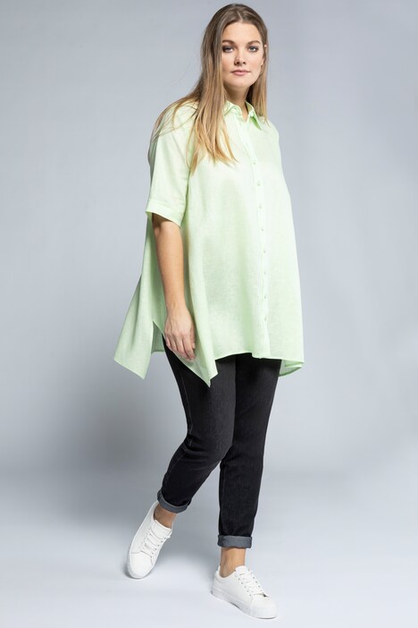 Bluse, Halbarm, weiter Zipfelsaum