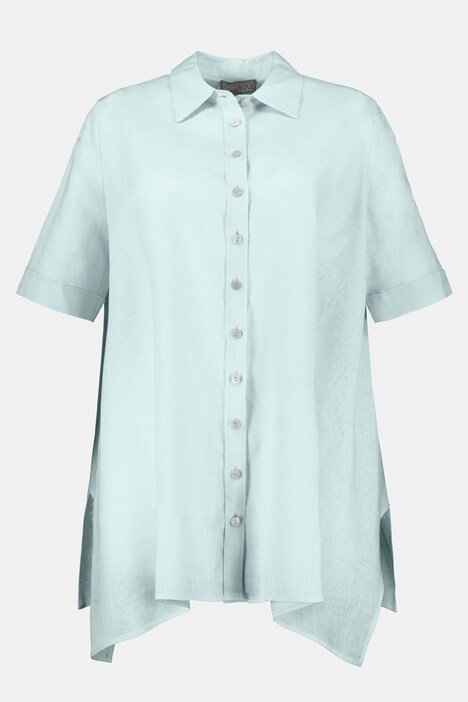 Bluse, Halbarm, weiter Zipfelsaum