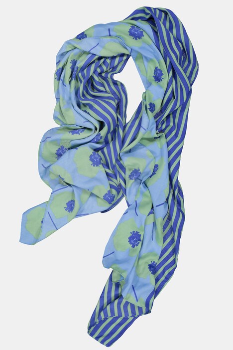 Schal, Streifen, Blüten, Twill-Gewebe