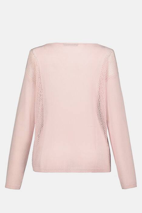 Pullover Identity, Rundhals, Langarm, seitlich Loch Stickereien