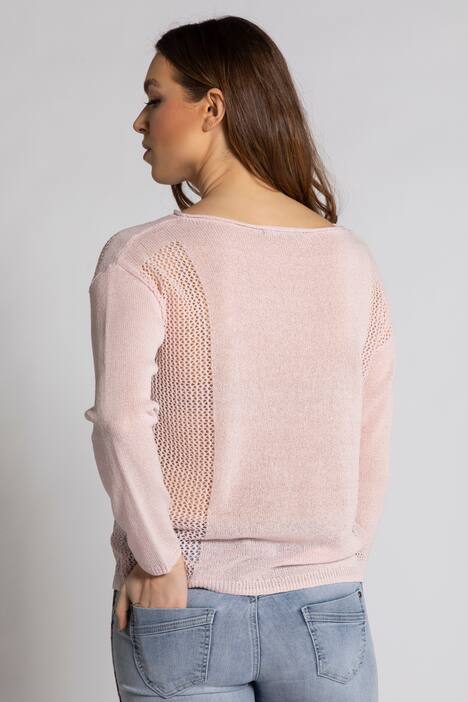 Pullover Identity, Rundhals, Langarm, seitlich Loch Stickereien