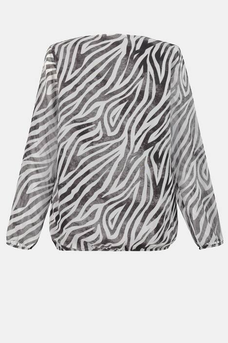 Bluse Identity, doppellagig, Chiffon, Zebra Print, Jersey Top