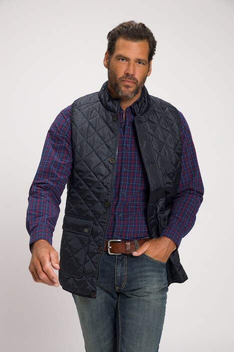 Prošívaná vesta, kolekce outdoor, stojáček, diamantové prošívání, do 8XL