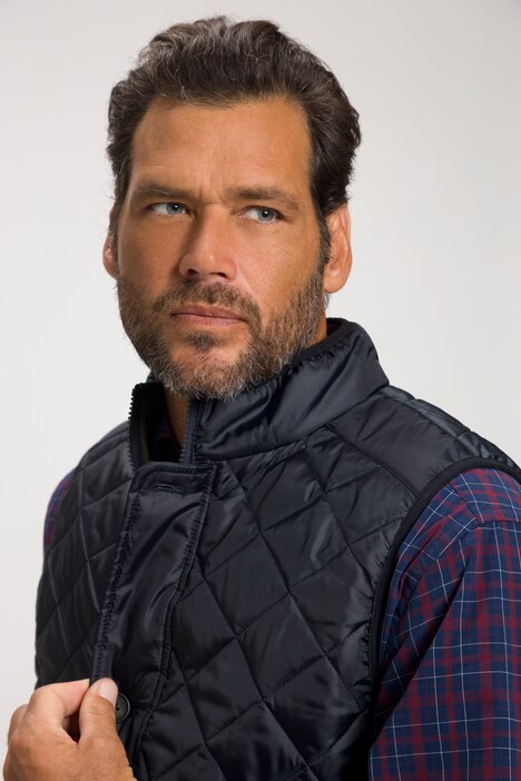 Prošívaná vesta, kolekce outdoor, stojáček, diamantové prošívání, do 8XL