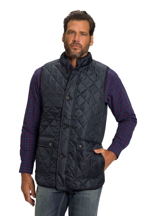 Prošívaná vesta, kolekce outdoor, stojáček, diamantové prošívání, do 8XL