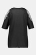 T-shirt, dentelle, perles, échancrures aux épaules