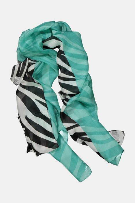 Schal Identity, reine Seide, halb Zebra, halb Farbe