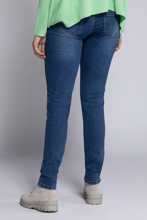 Jeans Julia, Rhomben-Einsatz, Zipper, schmales Bein