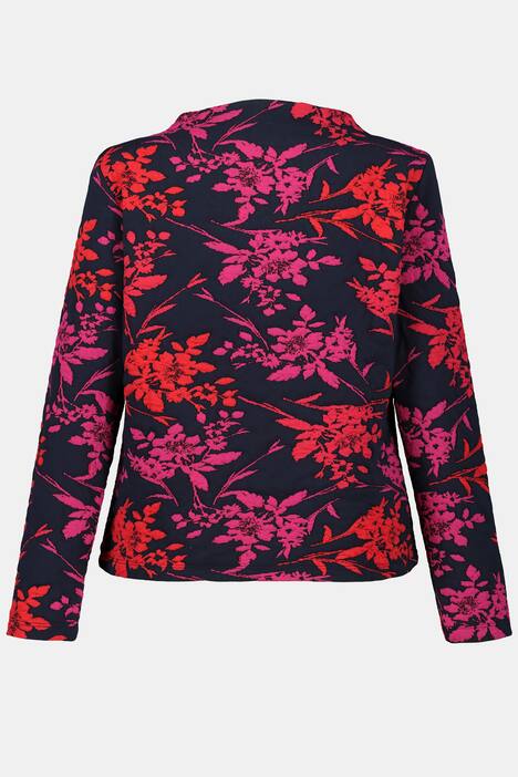 Sweatshirt, Blütenmuster, Stehkragen, Langarm