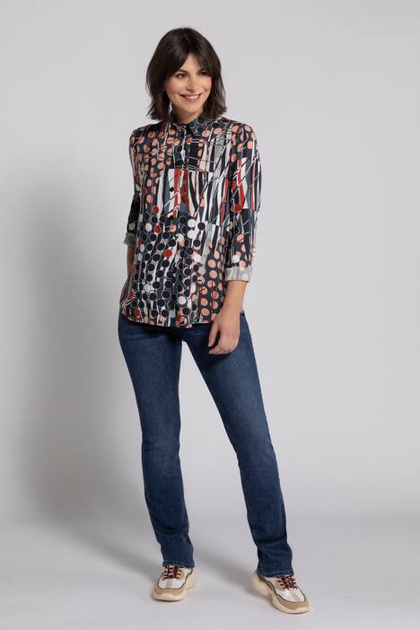 Bluse feel good, grafischer Druck, Langarm