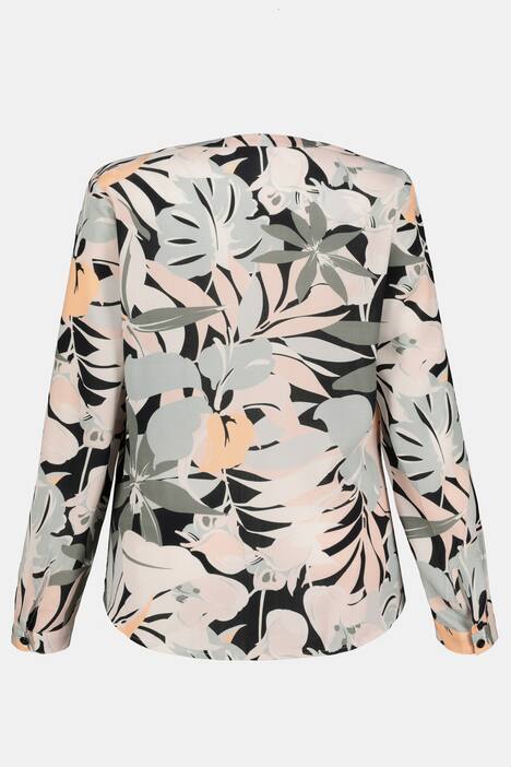 Bluse, Dschungeldruck, Stehkragen, Langarm