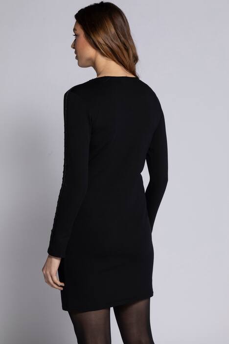 Kleid Identity, Rundhals, Langarm, Print, Spitze