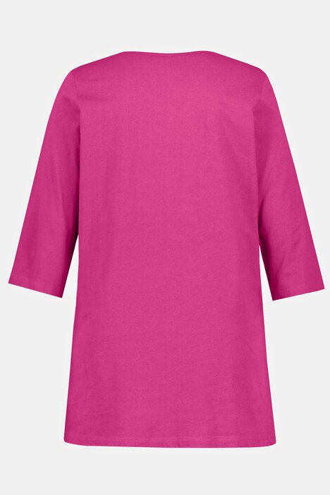 Zipper Neckline Cotton Knit Tunic