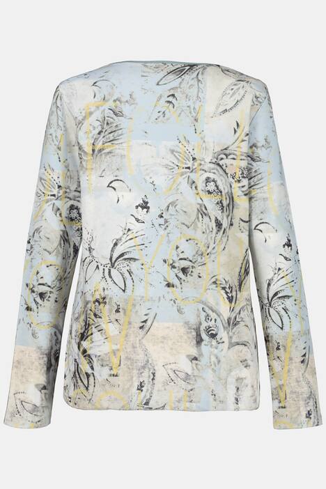 Sweatshirt, Muster, Saum-Tunnelzug, Rundhals, Langarm