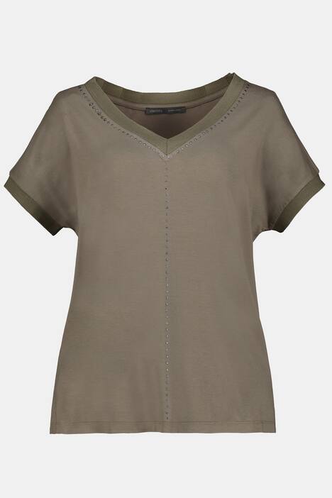 T-Shirt, Identity, oversized, V-Ausschnitt, Halbarm