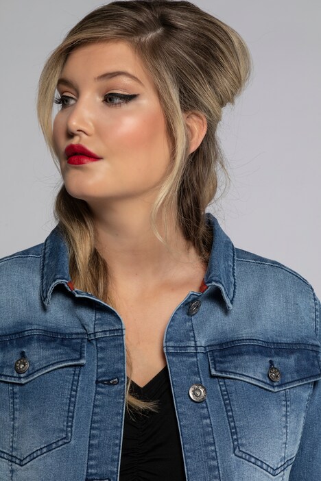 Jeansjacke, Vintage-Look, Slim, Metallknöpfe