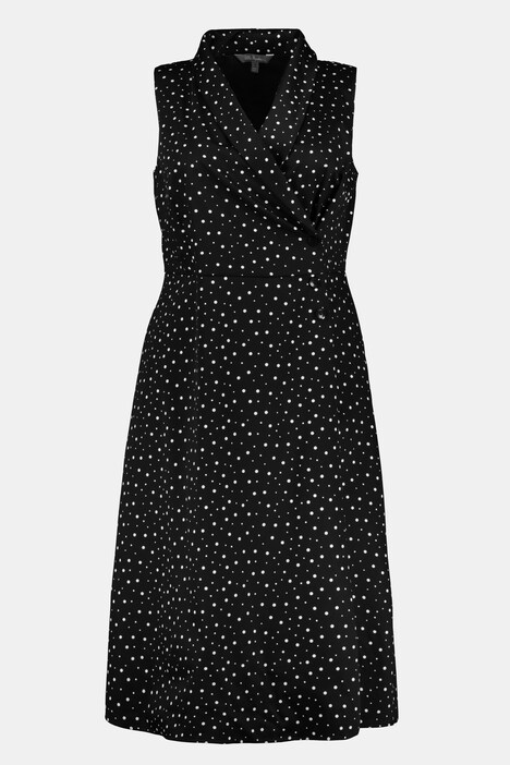 Rockabilly-Kleid, Punkte, Wickeloptik, Schalkragen