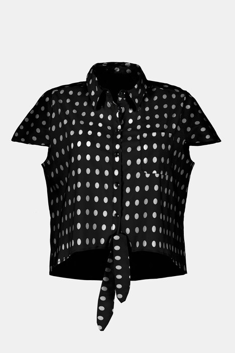 Bluse, Binde-Saum, Slim, Cup-Ärmel