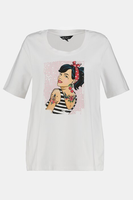 T-Shirt, Rockabilly-Girl, Classic, Rundhals, Halbarm