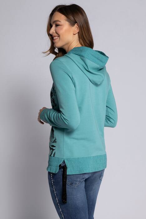Sweatshirt Identity, Kapuze, Langarm. Seersucker Details, Print