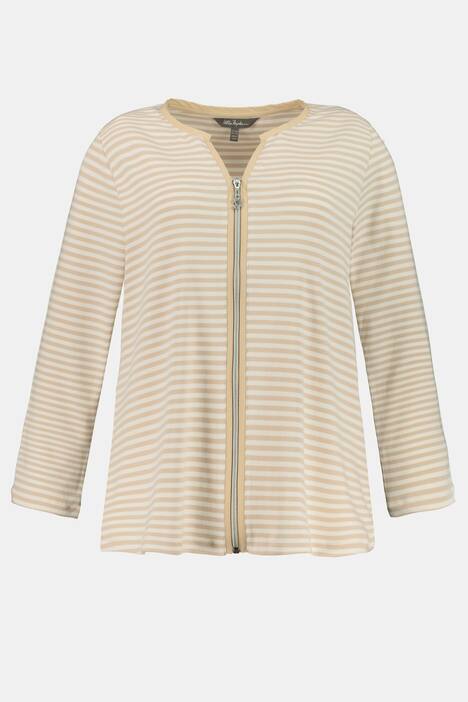 Sweatjacke, Ringel, Rundhals, Reißverschluss