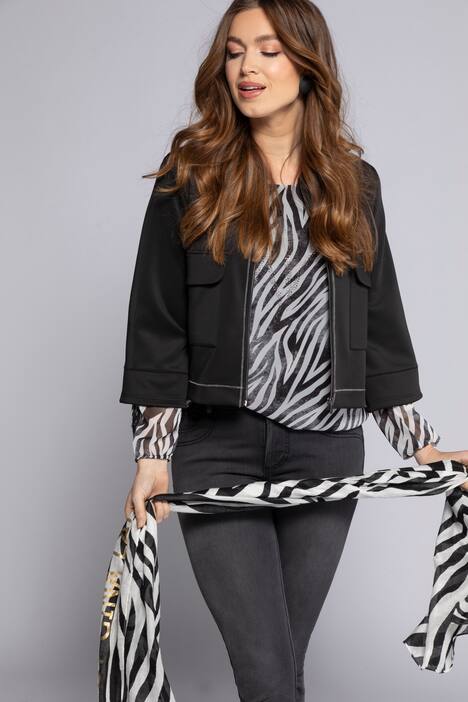 Jacke Identity, Boxy Fit, Stehkragen, 3/4-Ärmel