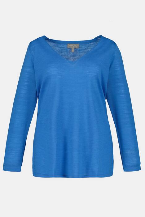 Pullover, V-Ausschnitt, Langarm, Kaschmir-Feel