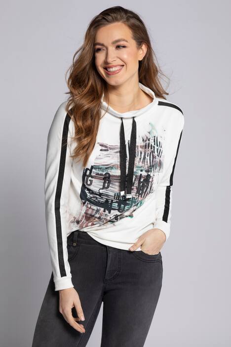 Sweatshirt Identity, Stehkragen, Langarm, Zebra Motiv