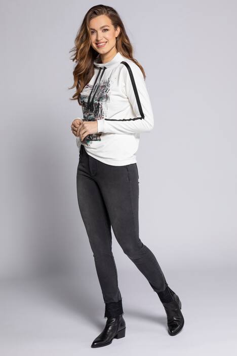Sweatshirt Identity, Stehkragen, Langarm, Zebra Motiv